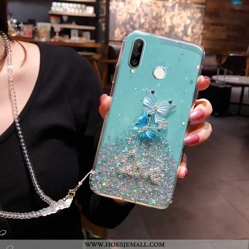 Hoesje Huawei P30 Lite Zacht Siliconen Roze Persoonlijk Mode All Inclusive Mobiele Telefoon Blauwe