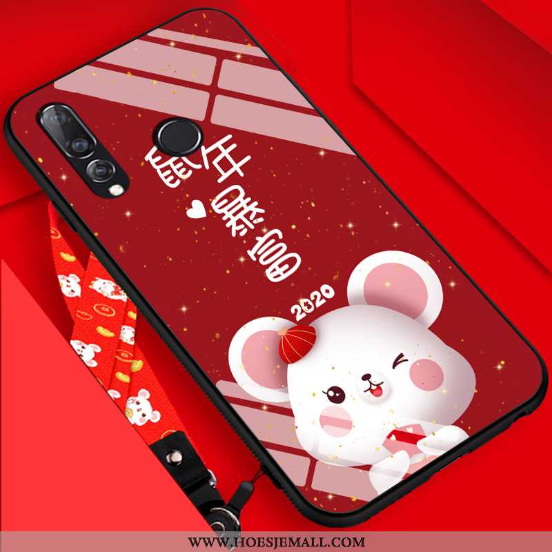 Hoes Huawei P30 Lite Mooie Trend Siliconen Rood Pailletten Anti-fall Jeugd