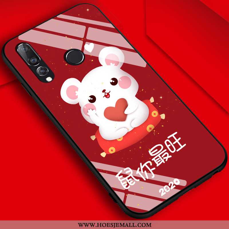 Hoes Huawei P30 Lite Mooie Trend Siliconen Rood Pailletten Anti-fall Jeugd