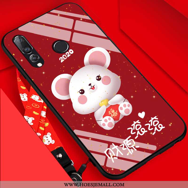 Hoes Huawei P30 Lite Mooie Trend Siliconen Rood Pailletten Anti-fall Jeugd