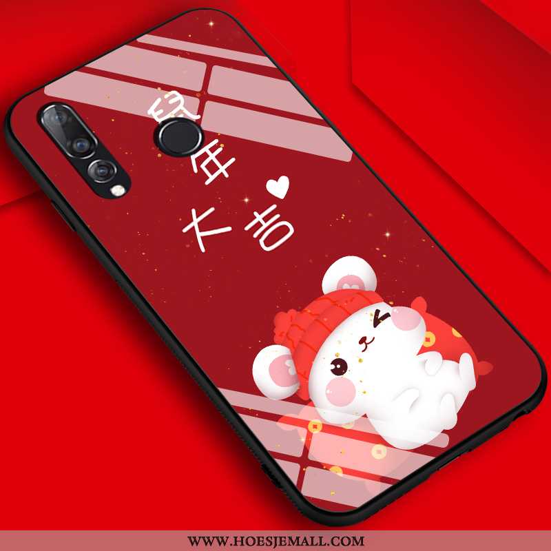 Hoes Huawei P30 Lite Mooie Trend Siliconen Rood Pailletten Anti-fall Jeugd