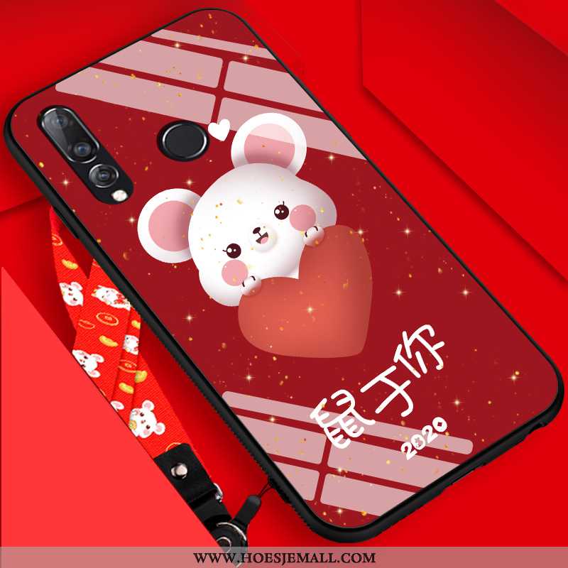 Hoes Huawei P30 Lite Mooie Trend Siliconen Rood Pailletten Anti-fall Jeugd