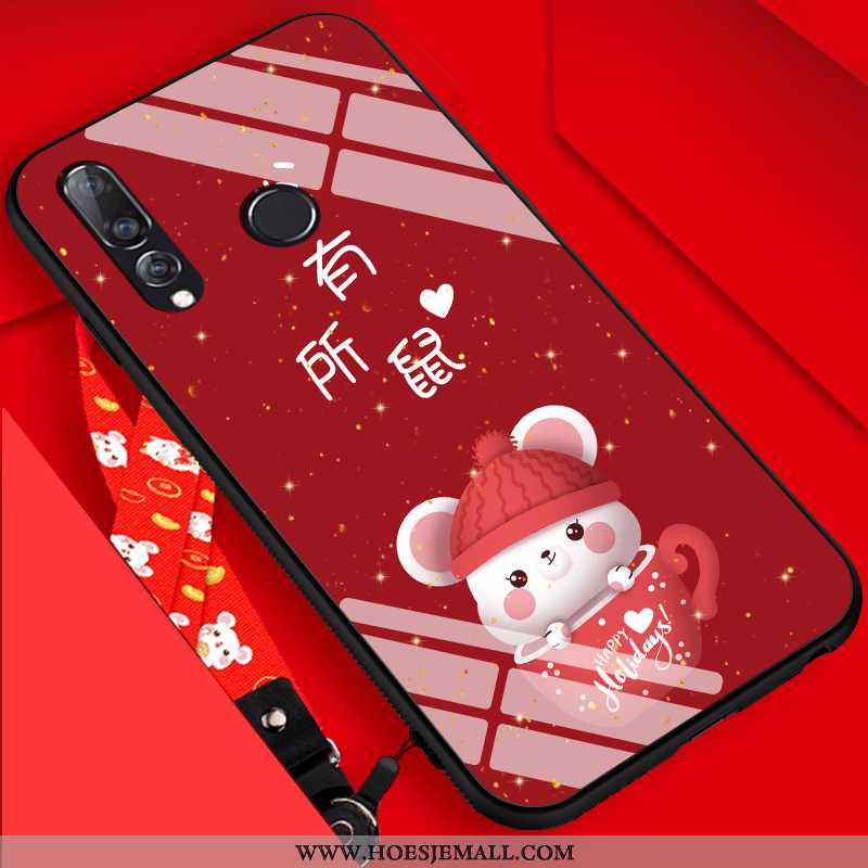 Hoes Huawei P30 Lite Mooie Trend Siliconen Rood Pailletten Anti-fall Jeugd