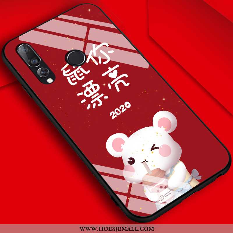 Hoes Huawei P30 Lite Mooie Trend Siliconen Rood Pailletten Anti-fall Jeugd