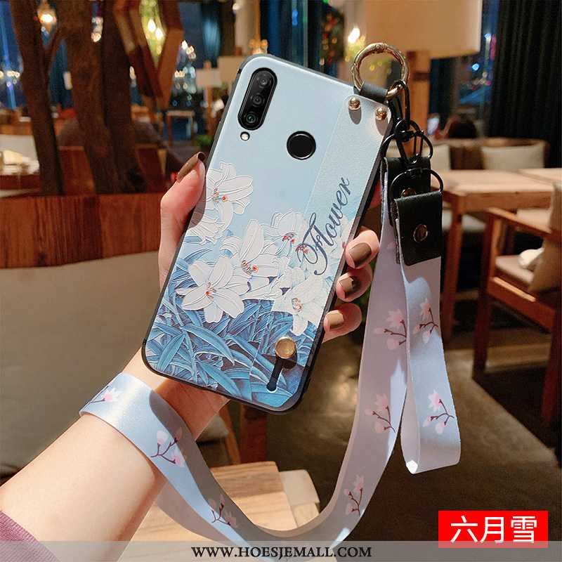 Hoesje Huawei P30 Lite Hanger Persoonlijk All Inclusive Wit Vintage Reliëf Witte