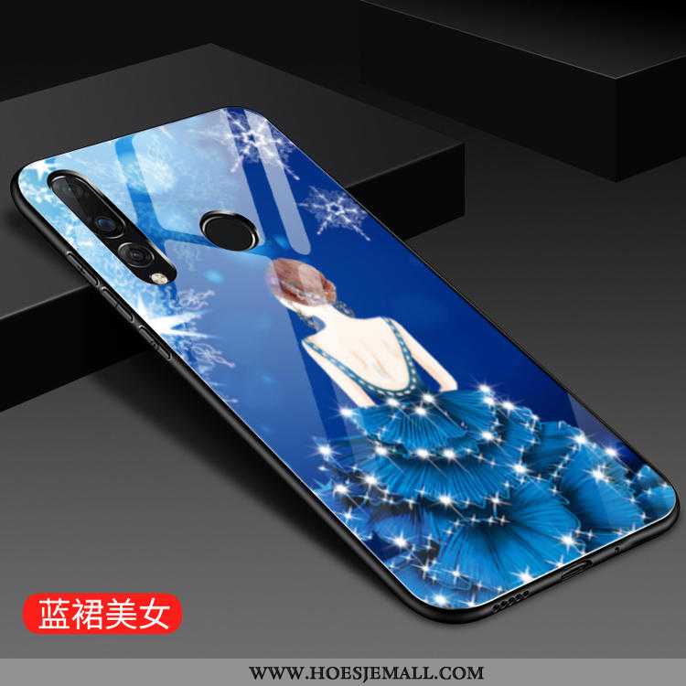 Hoes Huawei P30 Lite Siliconen Glas Trend Mobiele Telefoon Hoesje Roze Anti-fall