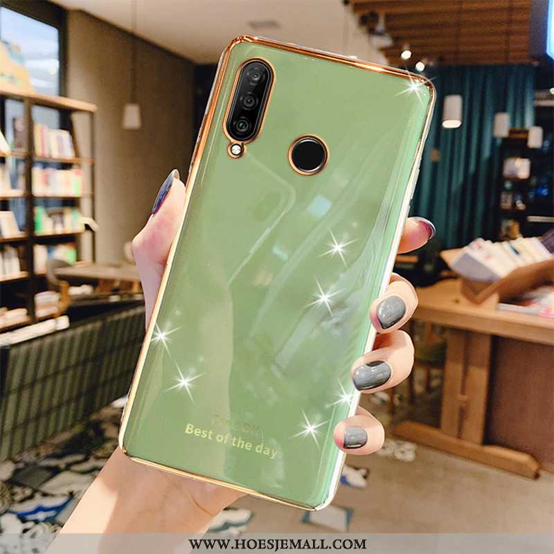 Hoesje Huawei P30 Lite Luxe Zacht Grijs Groen Bescherming Mobiele Telefoon