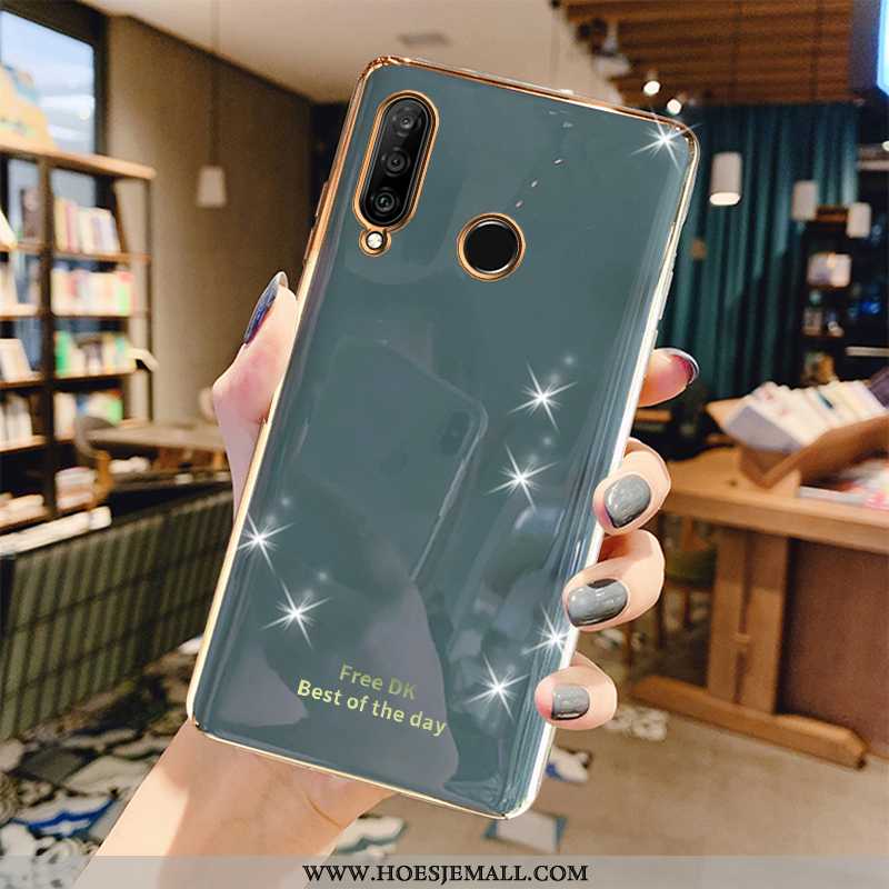 Hoesje Huawei P30 Lite Luxe Zacht Grijs Groen Bescherming Mobiele Telefoon