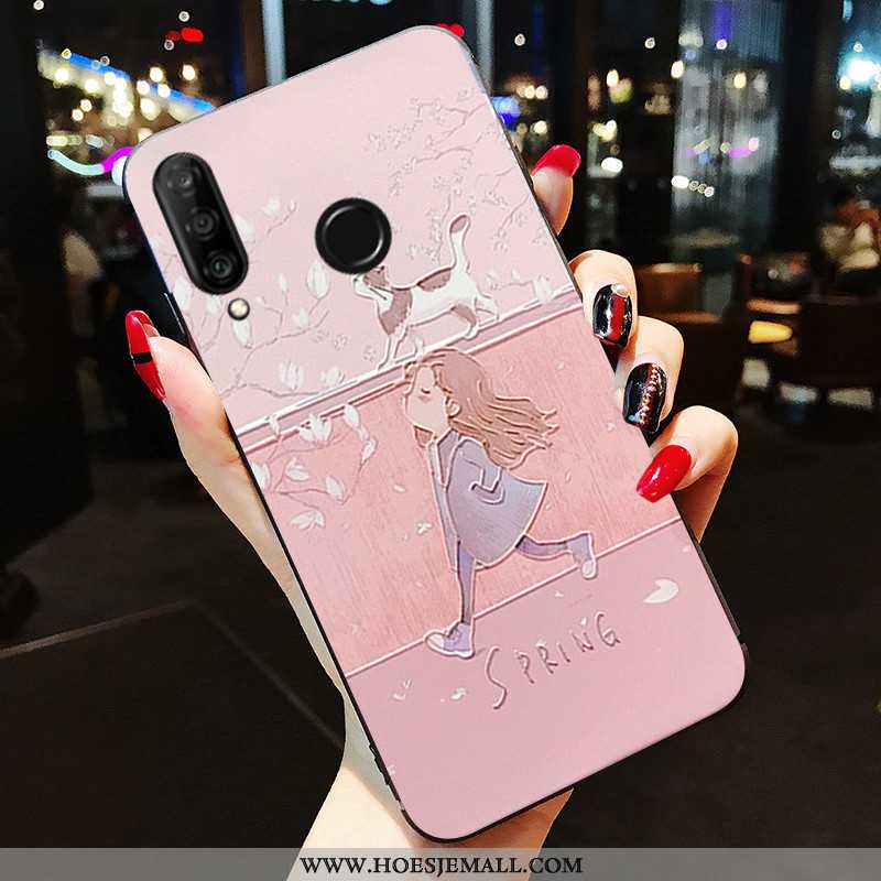 Hoes Huawei P30 Lite Bescherming Zacht All Inclusive Anti-fall Mobiele Telefoon Hoesje Roze