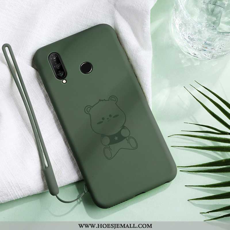 Hoesje Huawei P30 Lite Xl Zacht Siliconen Bescherming Mobiele Telefoon Licht Dun Groen