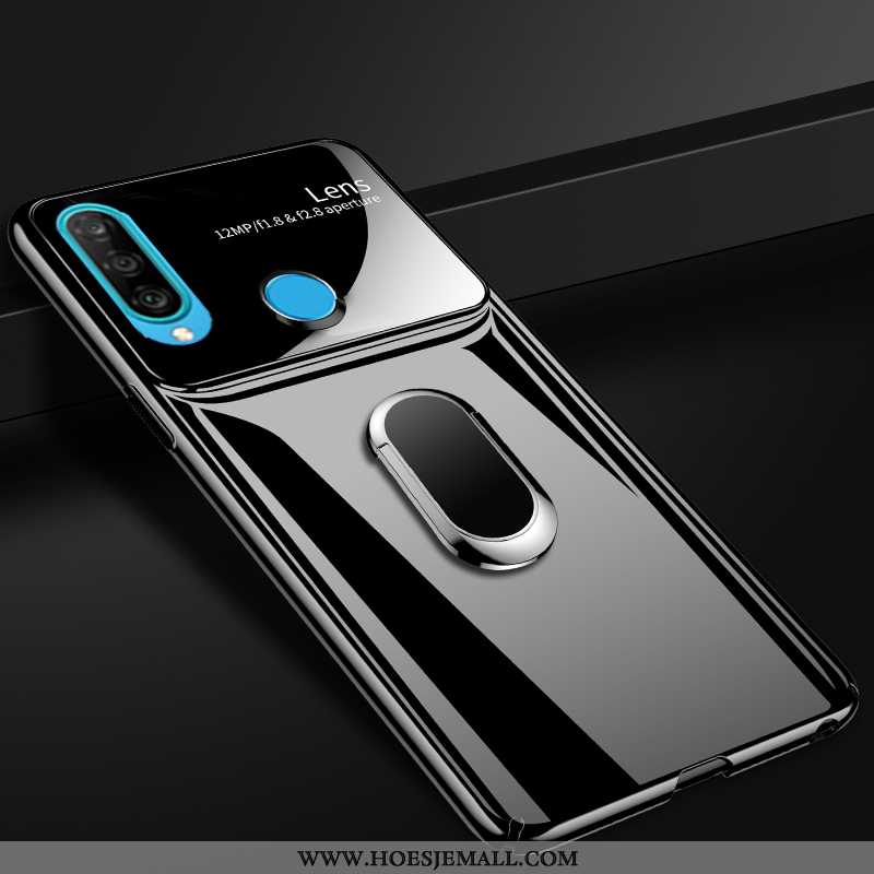 Hoes Huawei P30 Lite Xl Bescherming Glas Effen Kleur Dun Trend Anti-fall Zwart Zwarte
