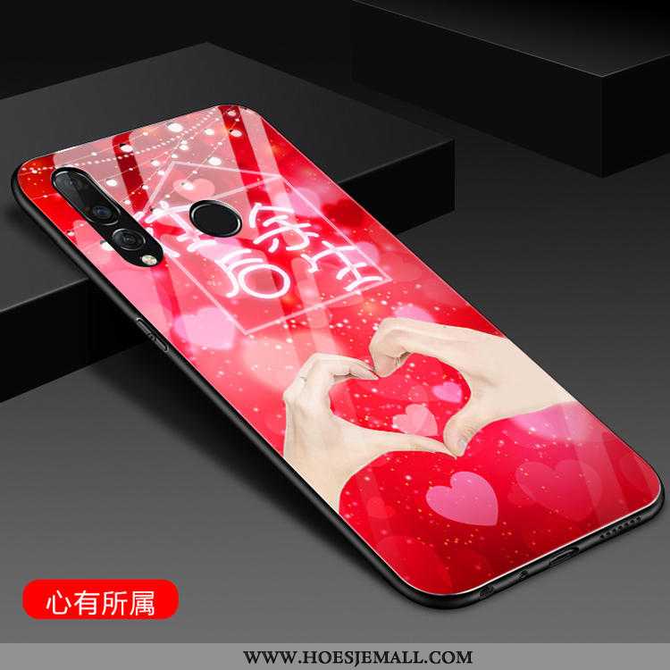 Hoesje Huawei P30 Lite Xl Glas Mode Persoonlijk Rood Jeugd Anti-fall Roos