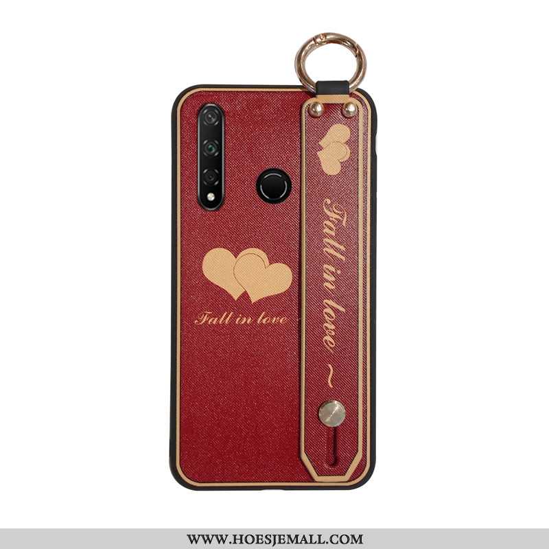 Hoes Huawei P30 Lite Xl Siliconen Bescherming Wijnrood Persoonlijk Scheppend Hoesje Hanger Bordeaux