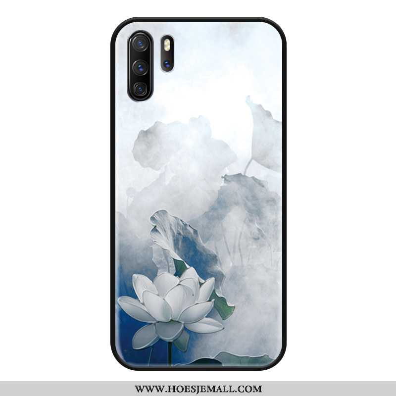 Hoesje Huawei P30 Pro Bescherming Mode Eenvoudige All Inclusive Wit Chinese Stijl Anti-fall Witte