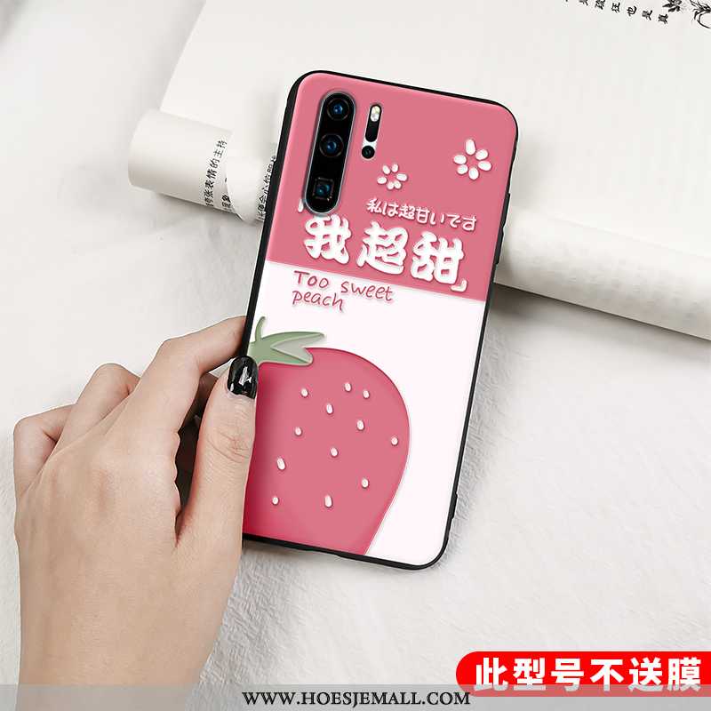 Hoesje Huawei P30 Pro Reliëf Mooie Fruit Bescherming Trend All Inclusive Rood