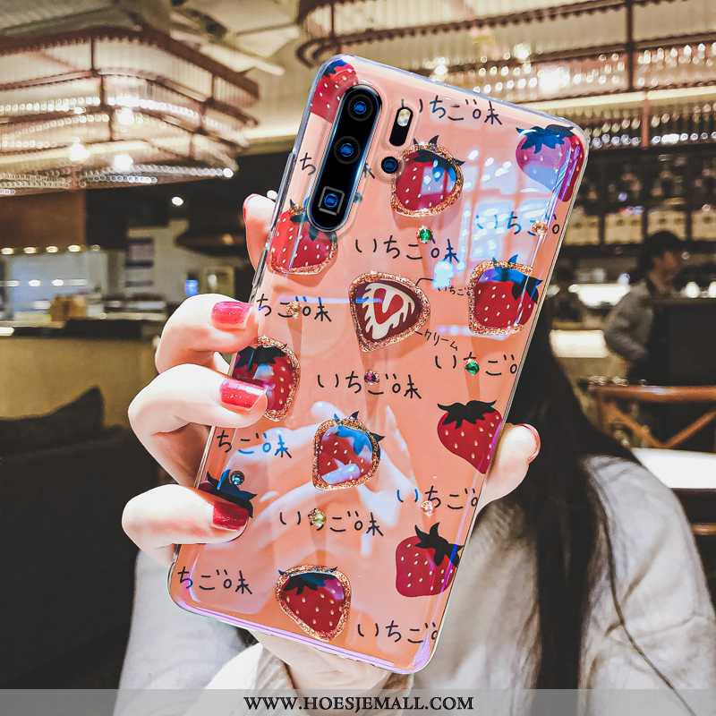 Hoesje Huawei P30 Pro Siliconen Met Strass Nieuw Mooie Hoes Zacht Beige