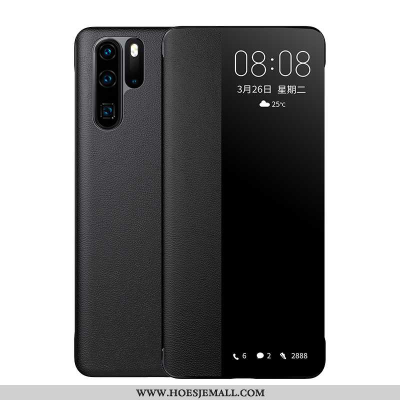 Hoes Huawei P30 Pro Echt Leer Bescherming All Inclusive Leren Hoesje High End Anti-fall Clamshell Do