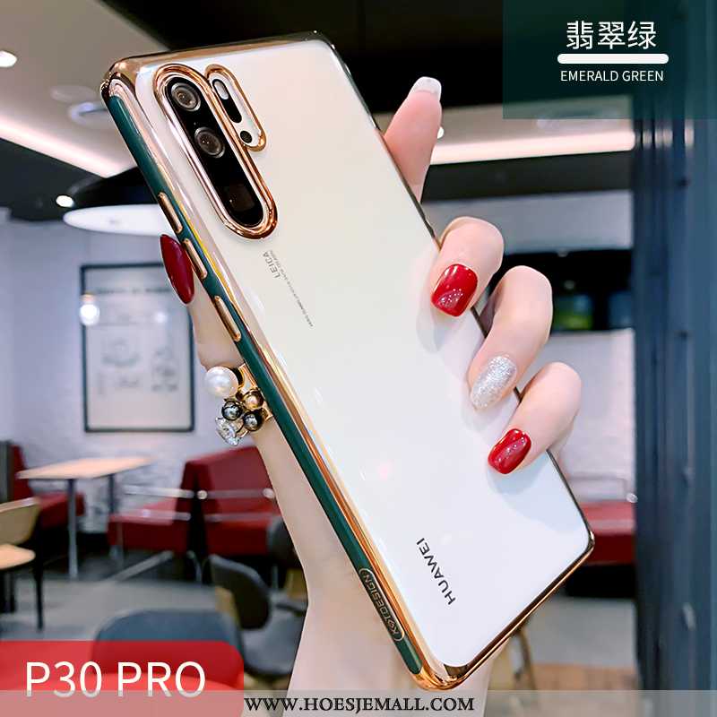 Hoes Huawei P30 Pro Dun Zacht Siliconen Eenvoudige Wit All Inclusive Oranje Witte