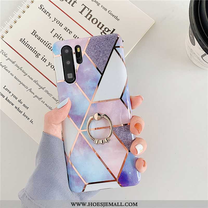 Hoes Huawei P30 Pro Siliconen Bescherming Ring Hoesje Super Verbinding Net Red Purper