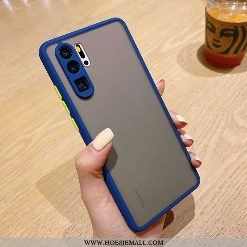 Hoesje Huawei P30 Pro Zacht Siliconen Persoonlijk Mode Lovers All Inclusive Donkerblauw Donkerblauwe