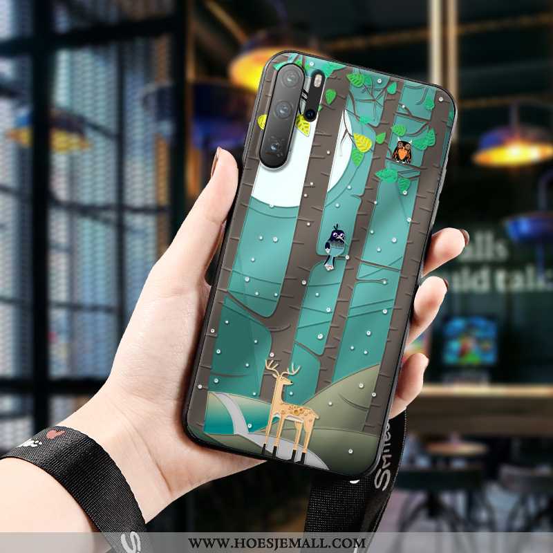 Hoes Huawei P30 Pro Mooie Trend Siliconen Bescherming Spotprent All Inclusive Groen