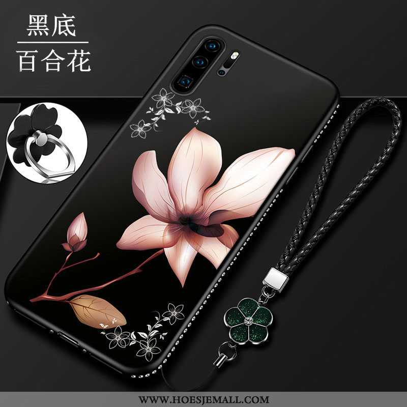 Hoesje Huawei P30 Pro Bescherming Mode Siliconen Anti-fall Mobiele Telefoon Bloemen Rood