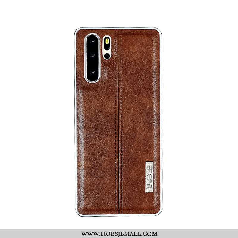 Hoes Huawei P30 Pro Trend Bescherming Leren Hoesje Wind Brits All Inclusive Mobiele Telefoon Bruin