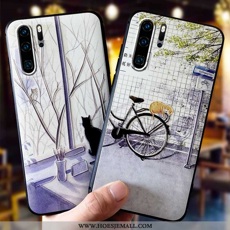 Hoes Huawei P30 Pro Siliconen Bescherming Schrobben Anti-fall Zacht All Inclusive Kunst Purper