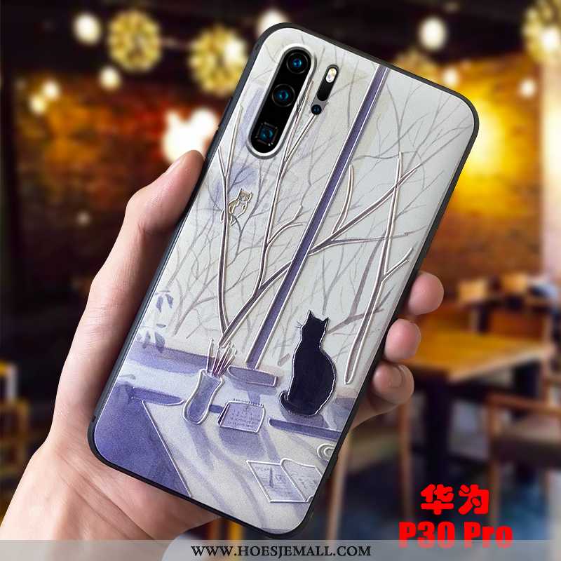 Hoes Huawei P30 Pro Siliconen Bescherming Schrobben Anti-fall Zacht All Inclusive Kunst Purper