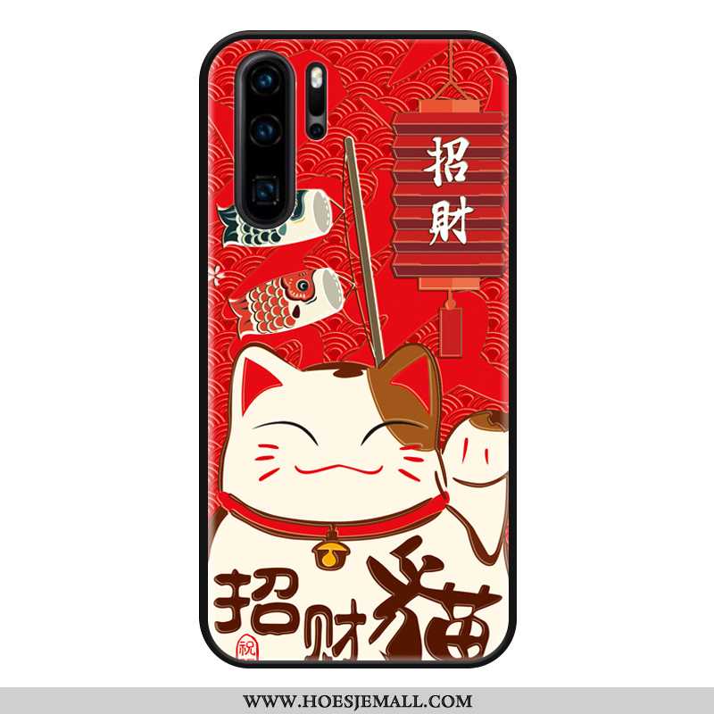 Hoes Huawei P30 Pro Trend Siliconen Lovers Schrobben Mobiele Telefoon All Inclusive Net Red Rood