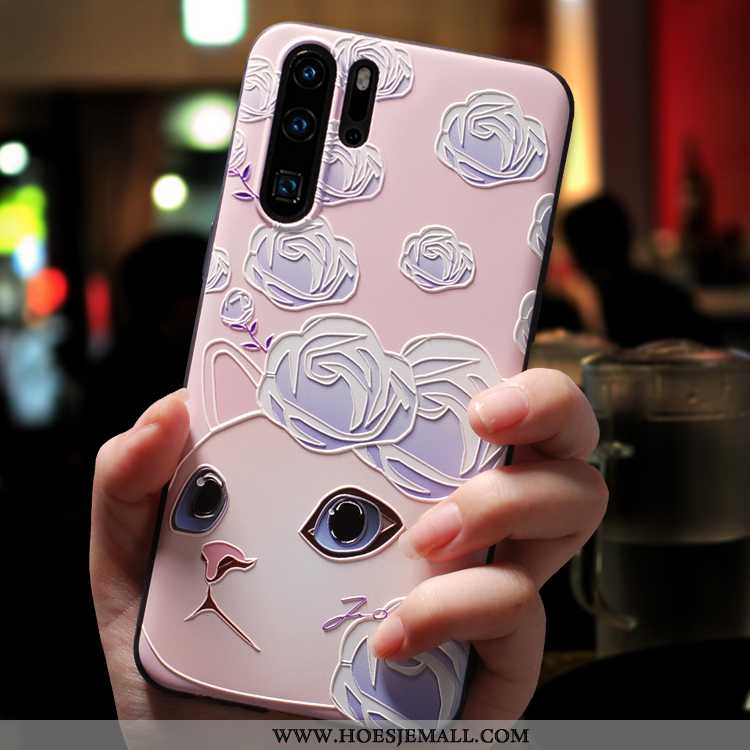 Hoesje Huawei P30 Pro Scheppend Spotprent Dun Trend Hanger Mobiele Telefoon Schrobben Groen