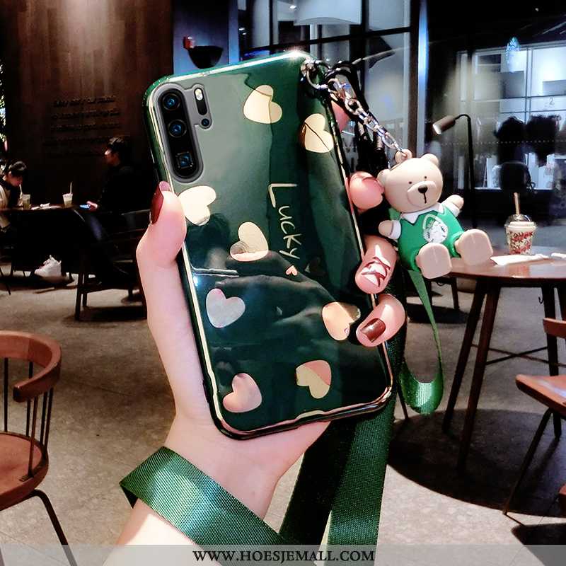 Hoesje Huawei P30 Pro Zacht Siliconen Wind Trend Persoonlijk Scheppend Groen