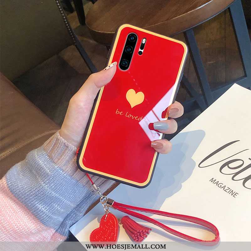 Hoes Huawei P30 Pro Trend Zacht Scheppend Net Red Licht Hoesje Anti-fall Zwarte