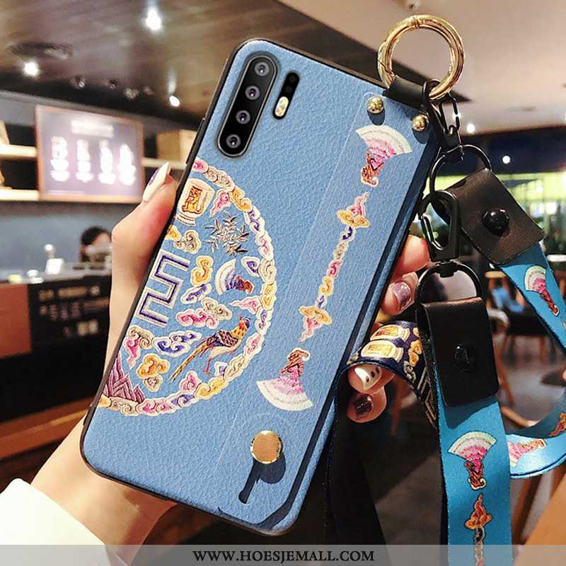 Hoes Huawei P30 Pro Trend Zacht Chinese Stijl Siliconen Hoesje All Inclusive Blauwe