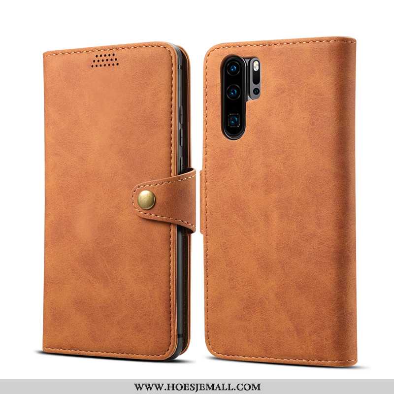 Hoesje Huawei P30 Pro Leren Portemonnee Mobiele Telefoon Folio Kaart Groen