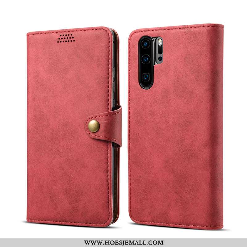 Hoesje Huawei P30 Pro Leren Portemonnee Mobiele Telefoon Folio Kaart Groen