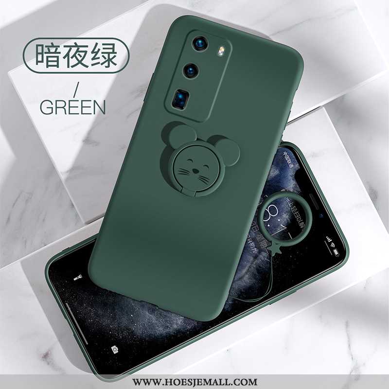 Hoes Huawei P40 Bescherming Trend Mobiele Telefoon All Inclusive Siliconen Anti-fall Groen Legergroe