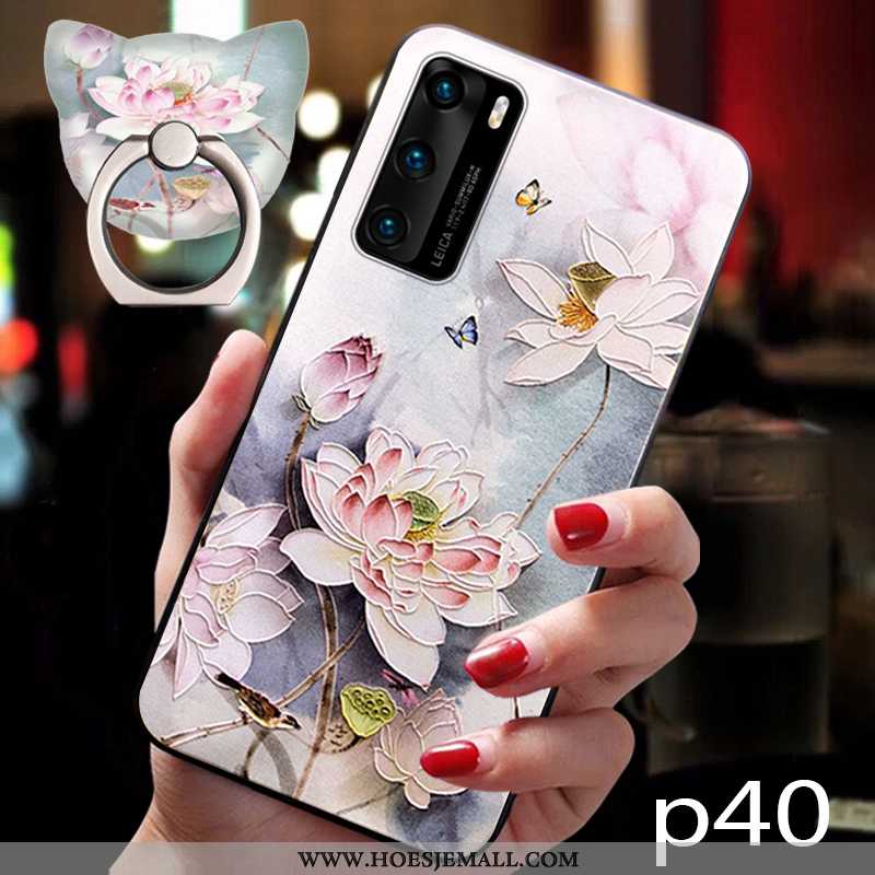 Hoes Huawei P40 Siliconen Bescherming Mobiele Telefoon Zacht Hoesje Roze
