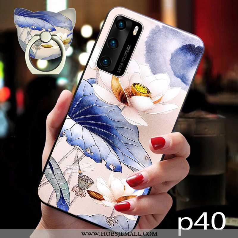 Hoes Huawei P40 Siliconen Bescherming Mobiele Telefoon Zacht Hoesje Roze