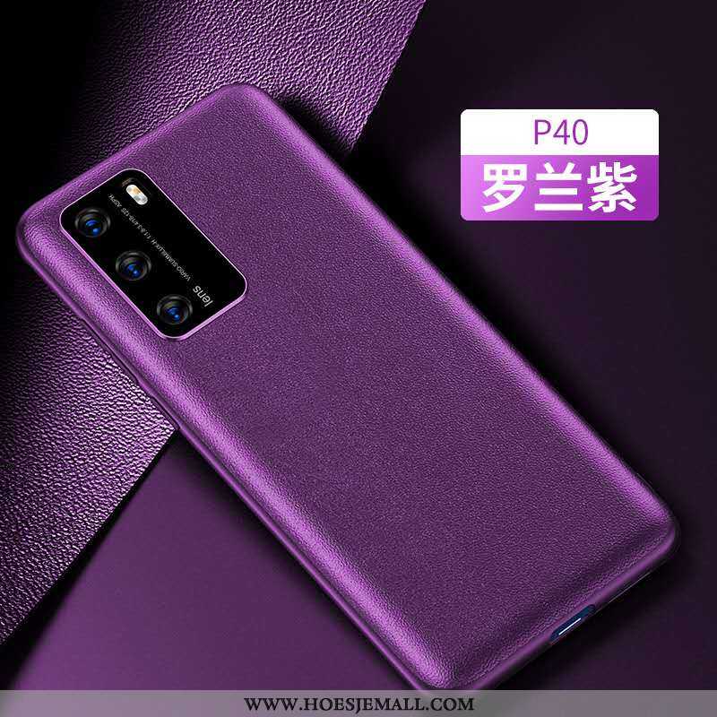 Hoesje Huawei P40 Leer Anti-fall Mobiele Telefoon Purper