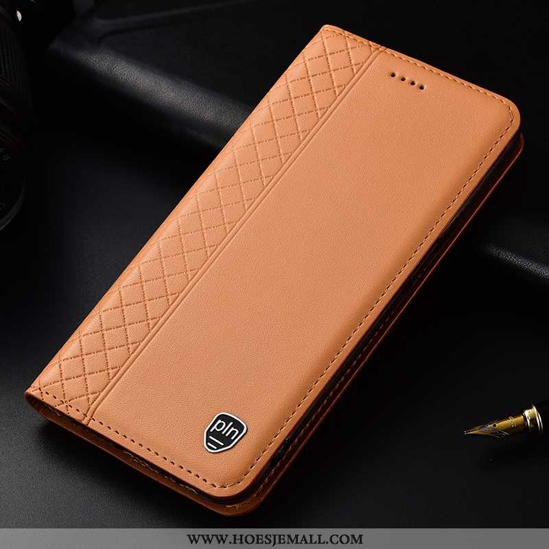 Hoesje Huawei P40 Leren Bescherming Mobiele Telefoon Bedrijf High End Folio Bruin