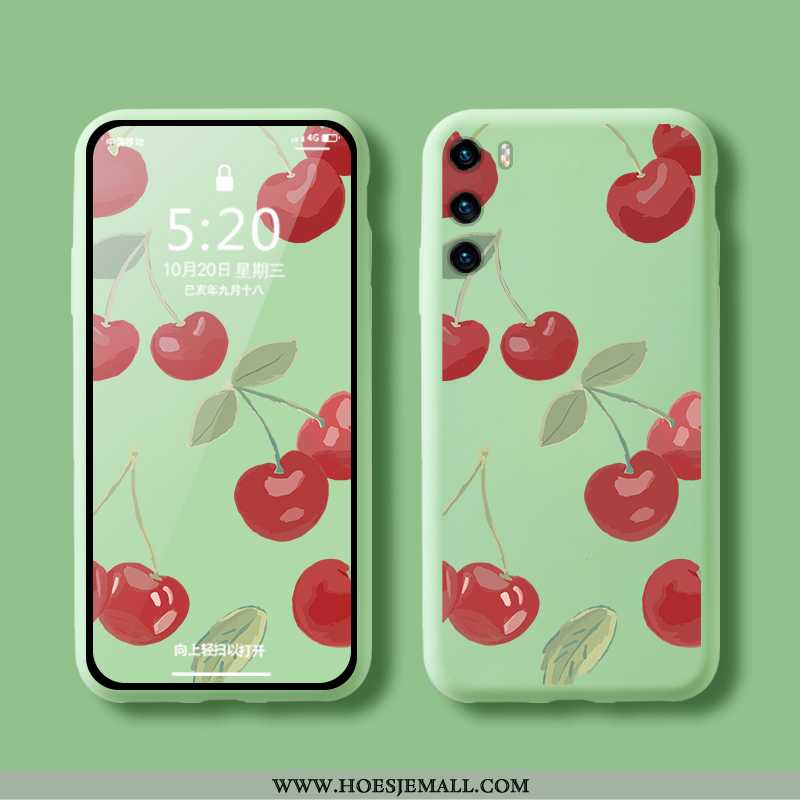 Hoesje Huawei P40 Mode Scheppend Rood Trend Anti-fall All Inclusive Siliconen