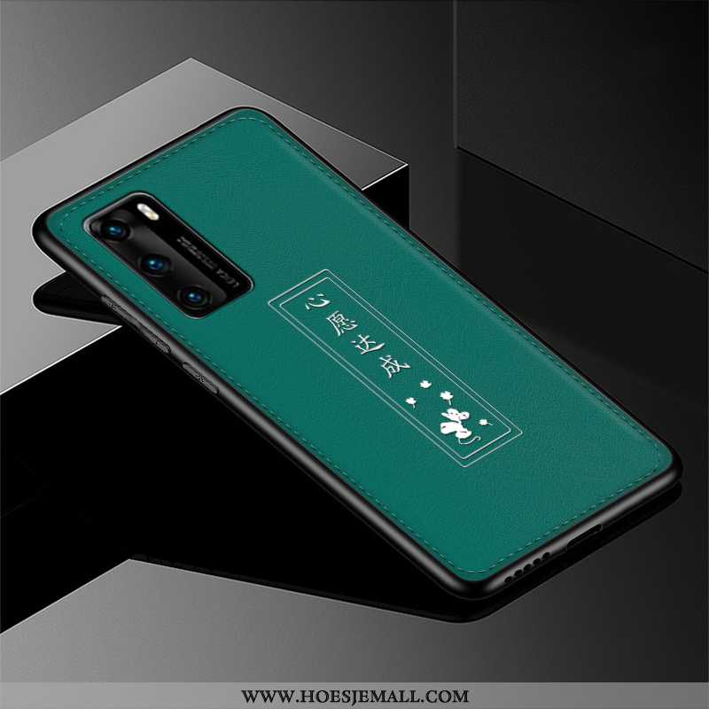 Hoesje Huawei P40 Bescherming Mode Zacht Anti-fall Siliconen Groen All Inclusive