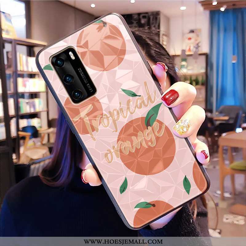 Hoes Huawei P40 Patroon Groen Bloemen Ruit Hoesje Mobiele Telefoon