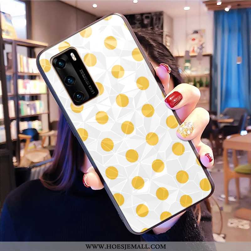 Hoes Huawei P40 Patroon Groen Bloemen Ruit Hoesje Mobiele Telefoon