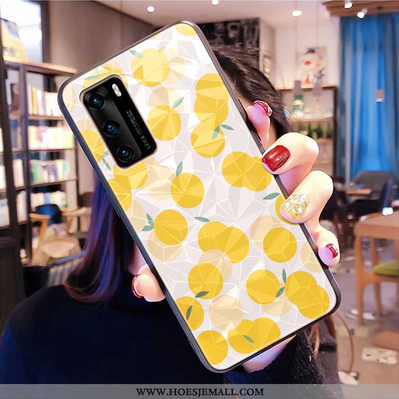 Hoes Huawei P40 Patroon Groen Bloemen Ruit Hoesje Mobiele Telefoon