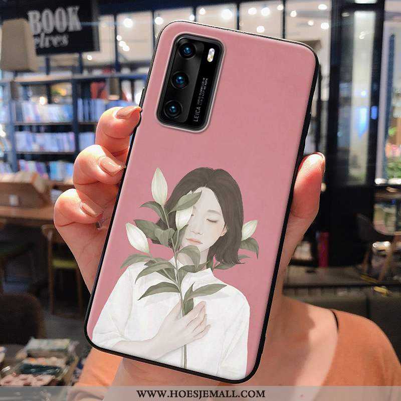 Hoes Huawei P40 Siliconen Zacht Roze Hoesje Mobiele Telefoon Vers Mini