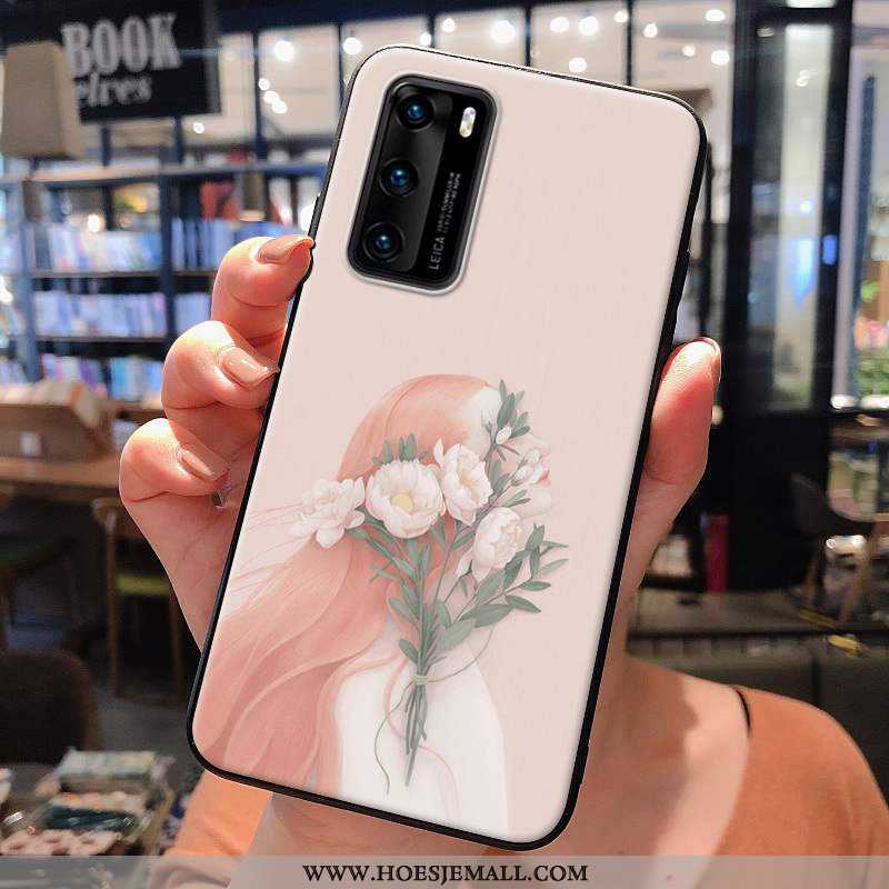 Hoes Huawei P40 Siliconen Zacht Roze Hoesje Mobiele Telefoon Vers Mini