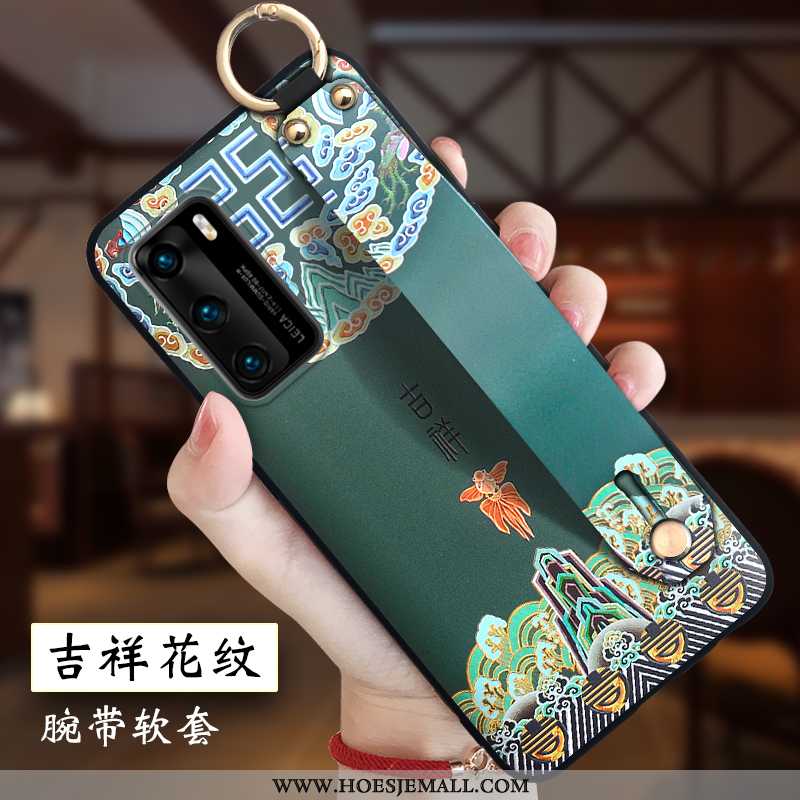 Hoesje Huawei P40 Dun Zacht Scheppend Licht Bescherming Siliconen All Inclusive Groen