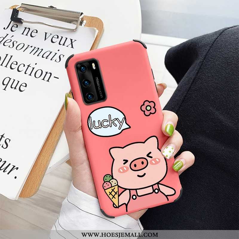 Hoesje Huawei P40 Spotprent Siliconen Bescherming Hoes Mini Mobiele Telefoon Lovers Rood